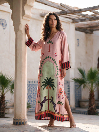 Mystic Palm Printed Maxi Dress