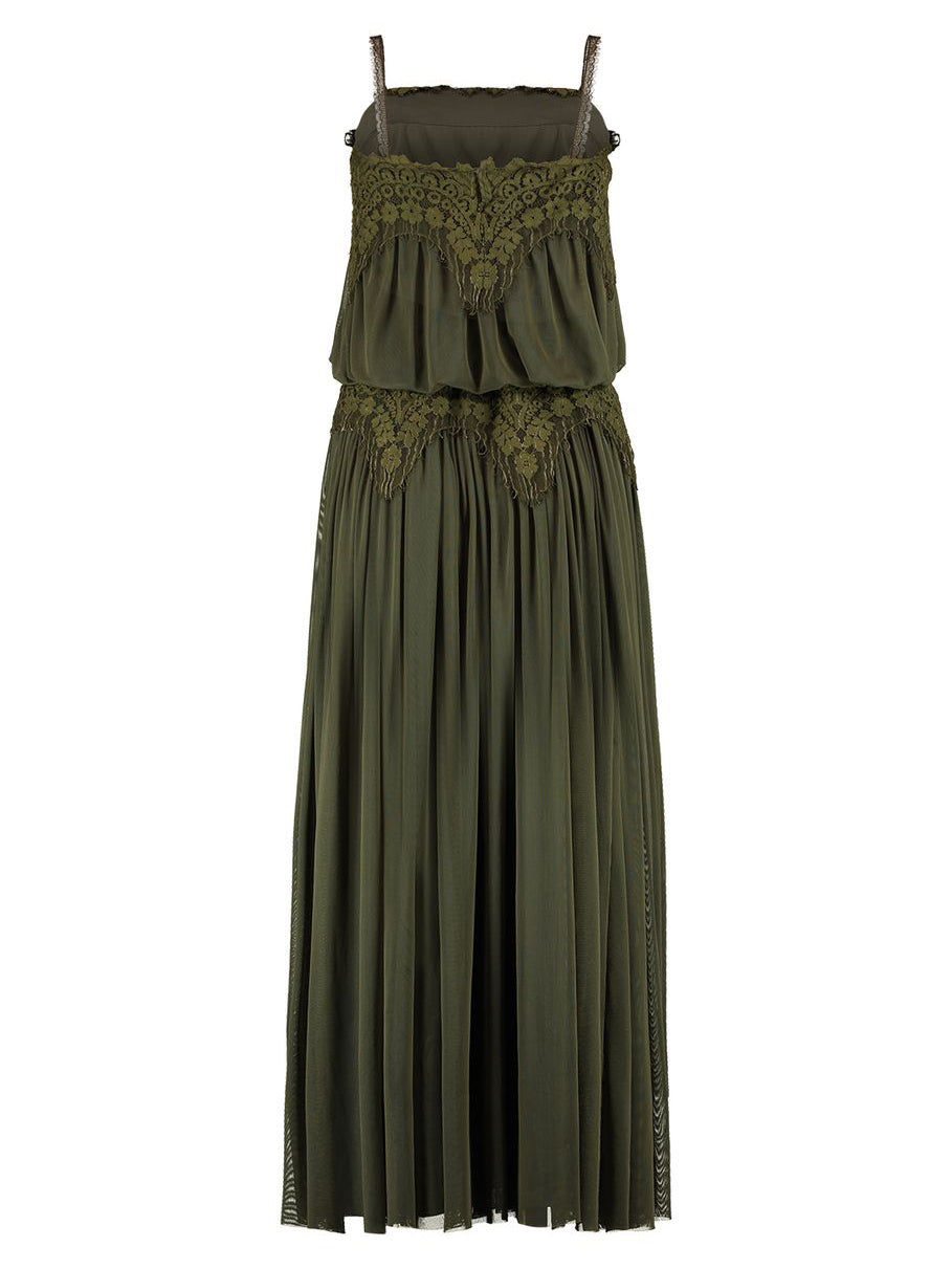 Sexy Lace Spaghetti Strap Mesh Maxi Dress