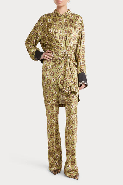 Retro Quiet Luxury Satin Two-Piece Set