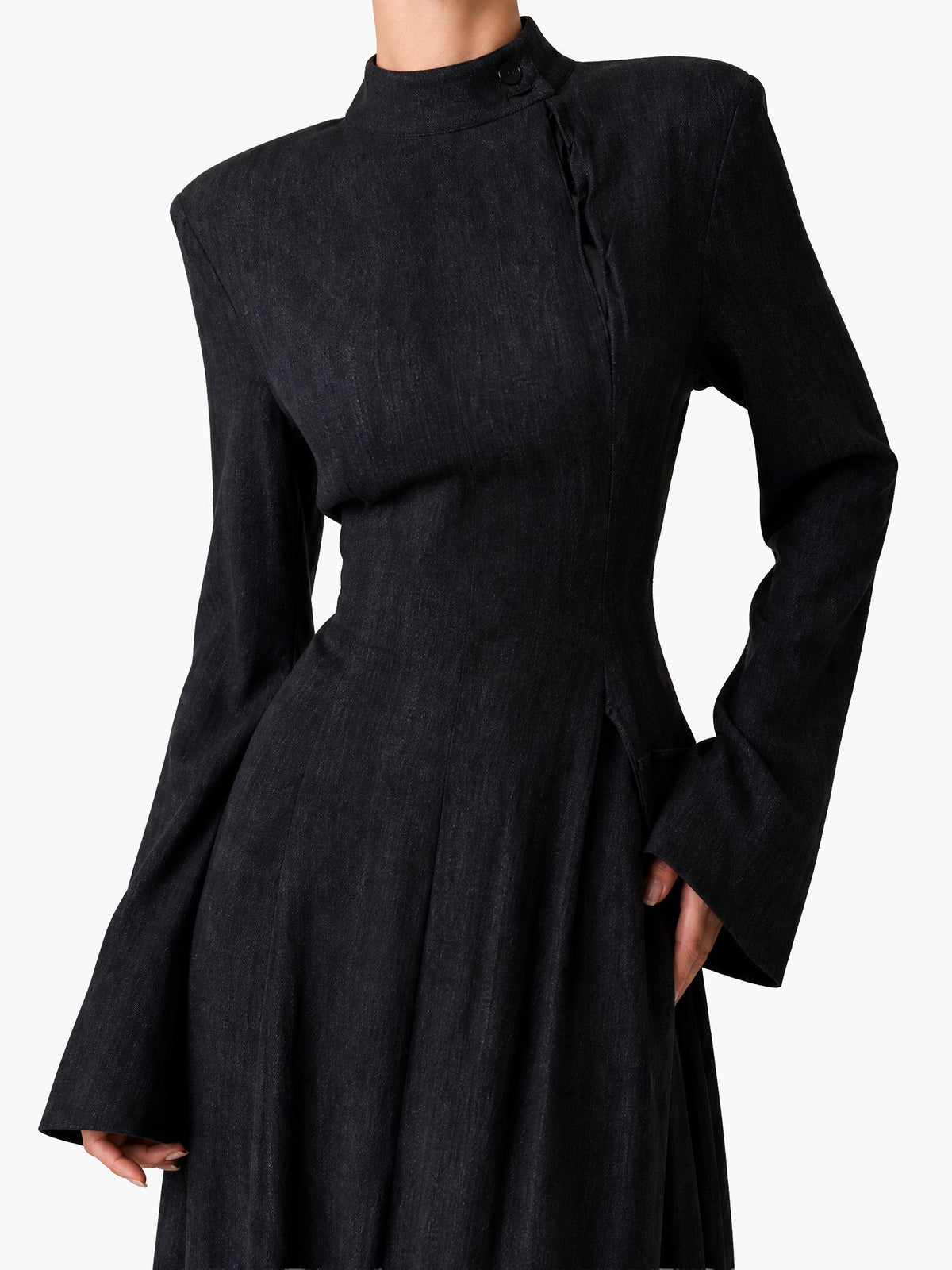 Elegant Stand Collar Long Sleeve Top & Pant Two-Piece Set