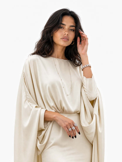 Luxury Minimalist Draped Maxi Dress