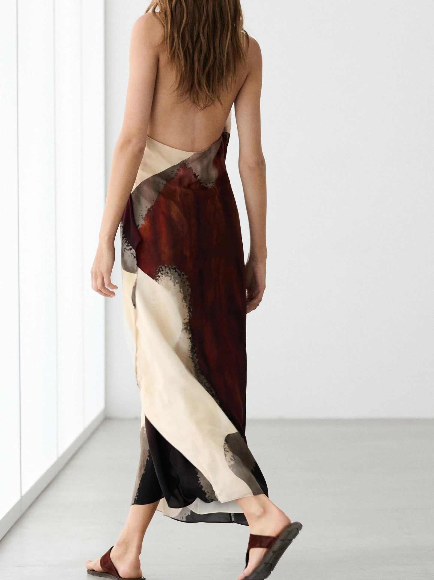Luxe Flowing Halter Neck Maxi Dress