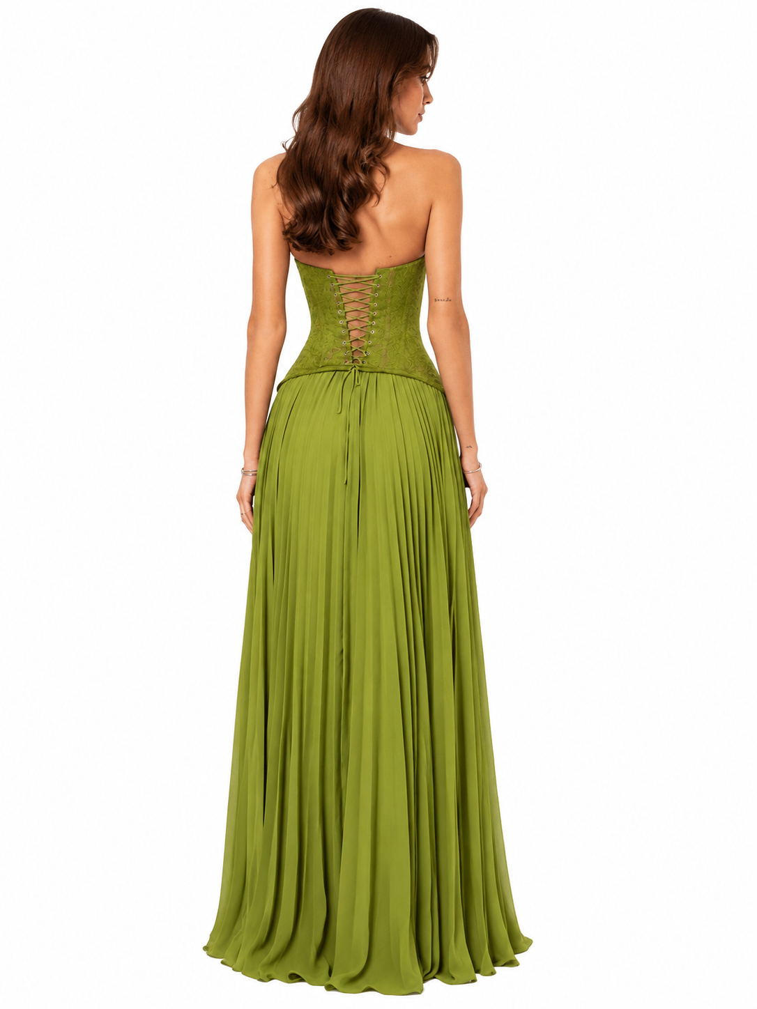 Lace Splicing Halter Neck Maxi Dress