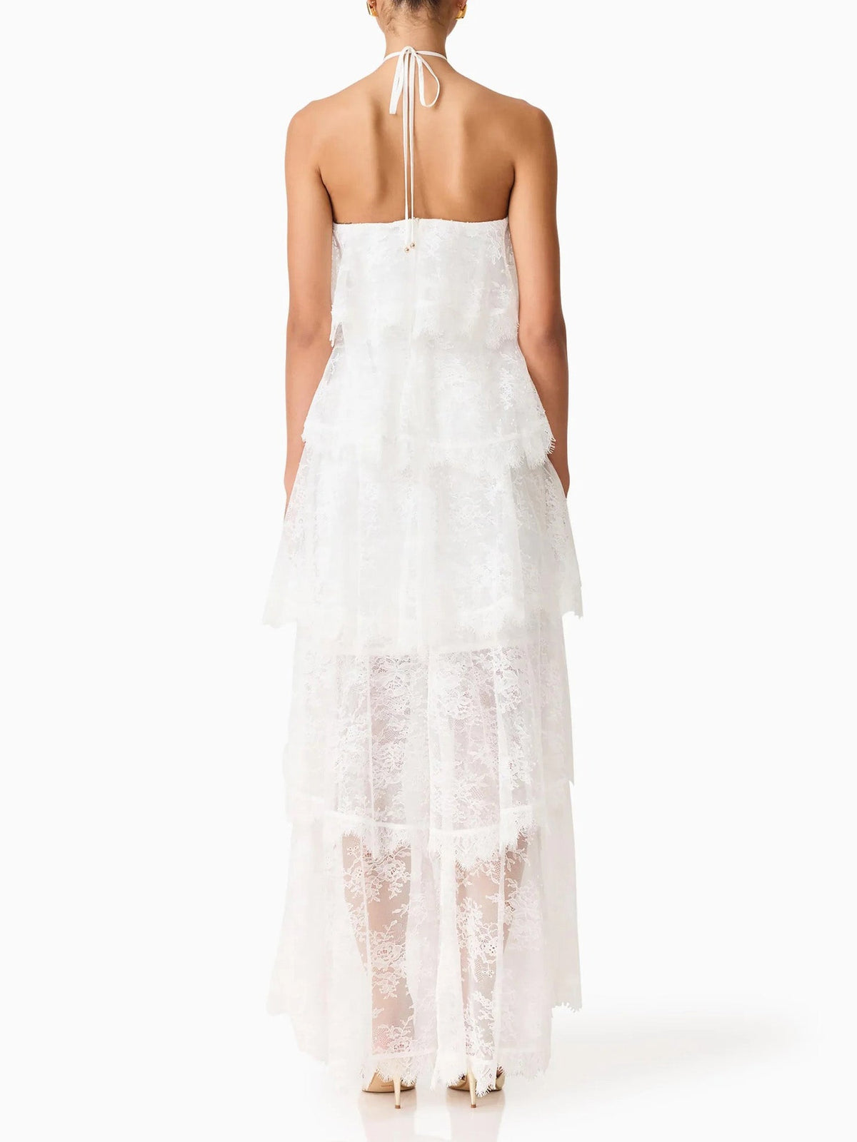 Elegant Lace Cami Tiered Maxi Dress