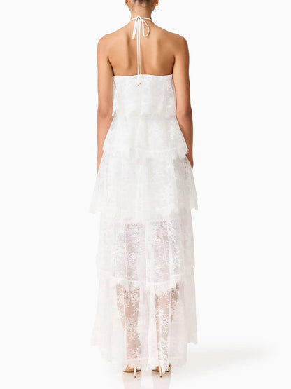 Elegant Lace Cami Tiered Maxi Dress