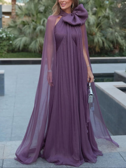 Elegant Sheer Chiffon Maxi Dress