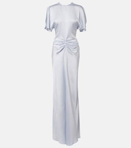 Satin Flutter Sleeve Dress