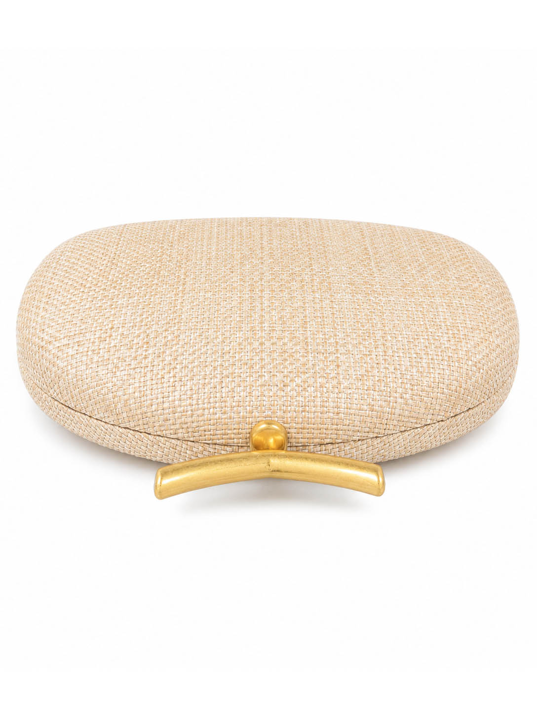 Fashion Half-Moon Woven Straw Clutch Bag
