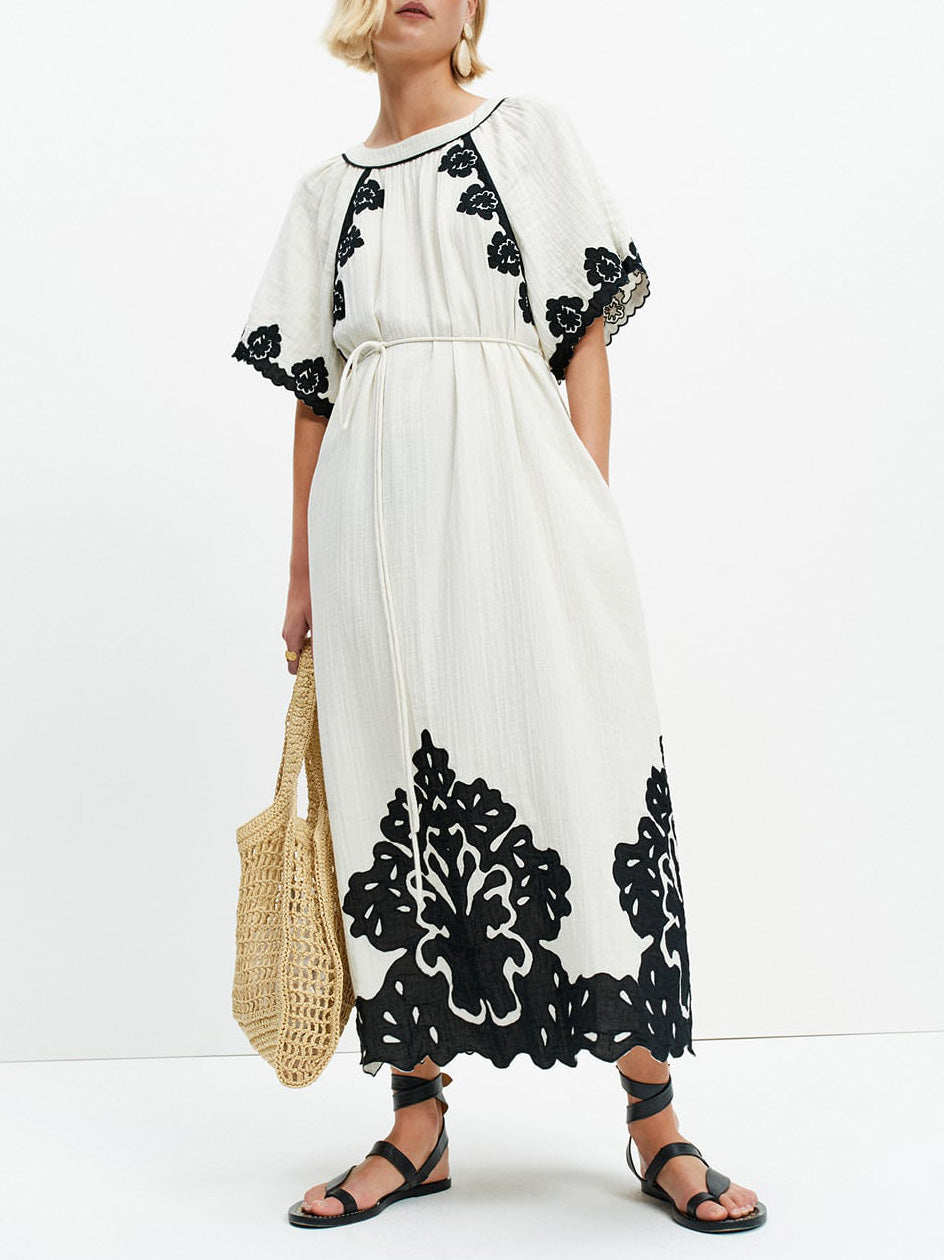 Minimalist floral print maxi dress