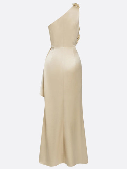 Elegant Satin One-Shoulder Mermaid Evening Maxi Dress