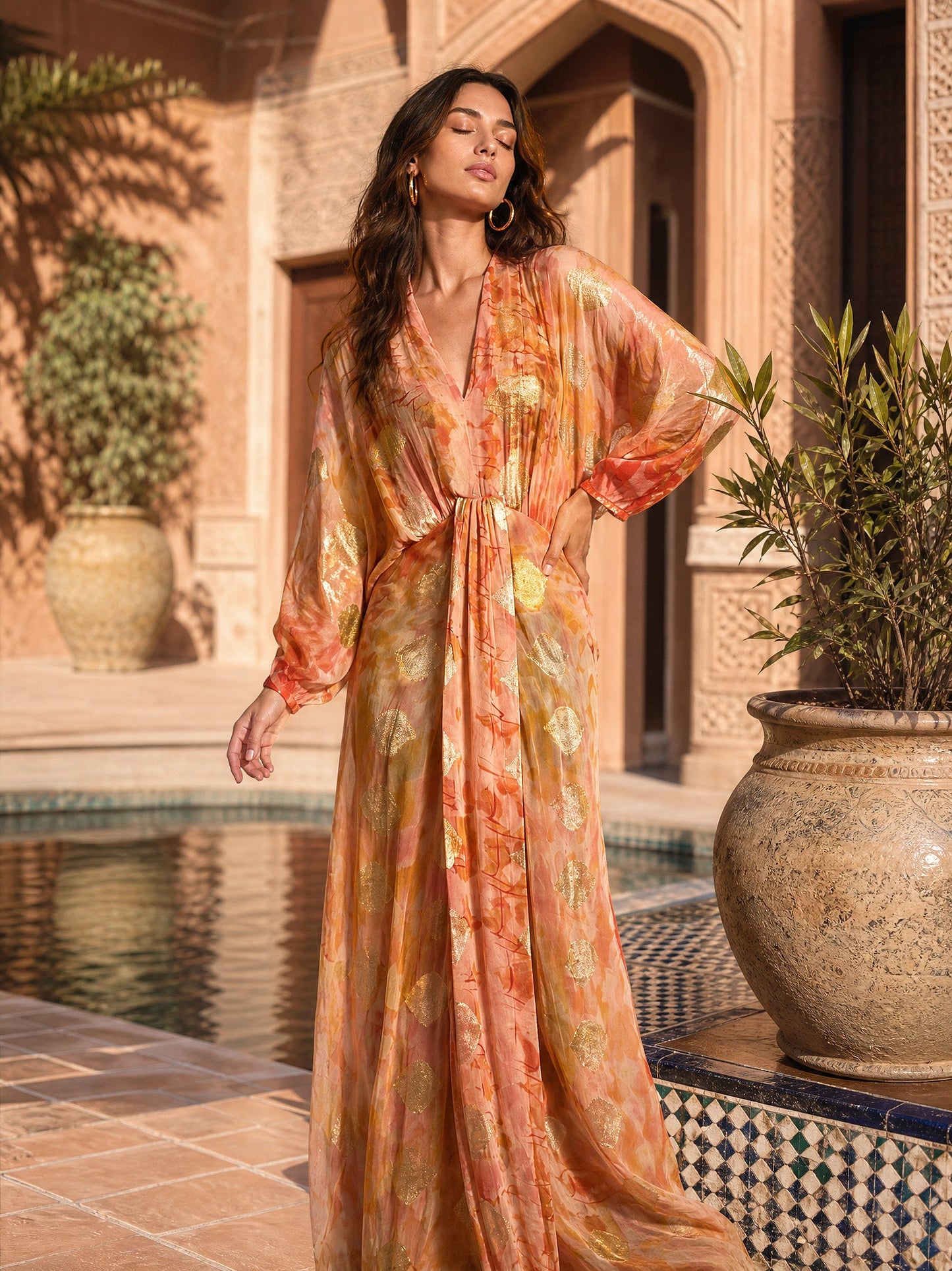 Kimono-Style Printed Dress-3