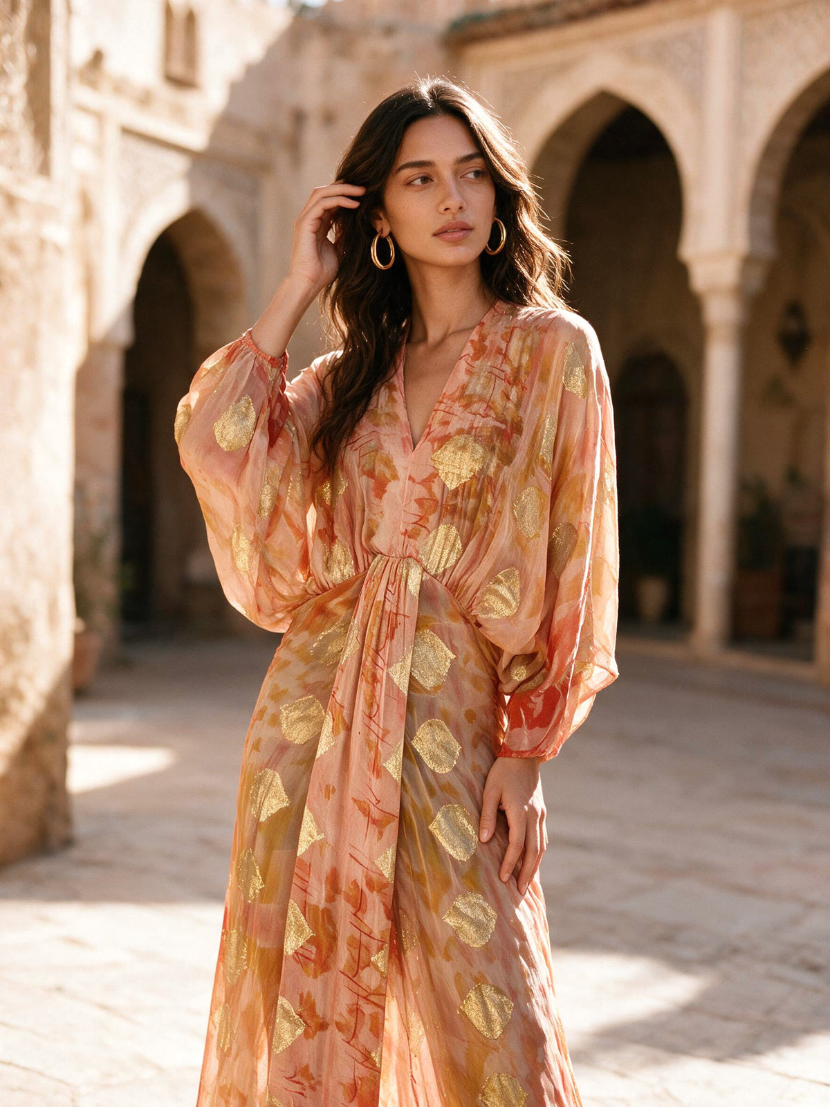 Kimono-Style Printed Dress-3