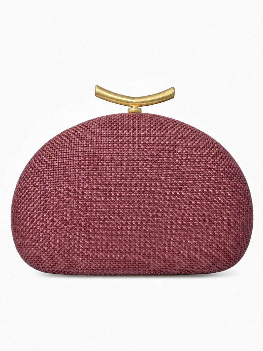 Fashion Half-Moon Woven Straw Clutch Bag
