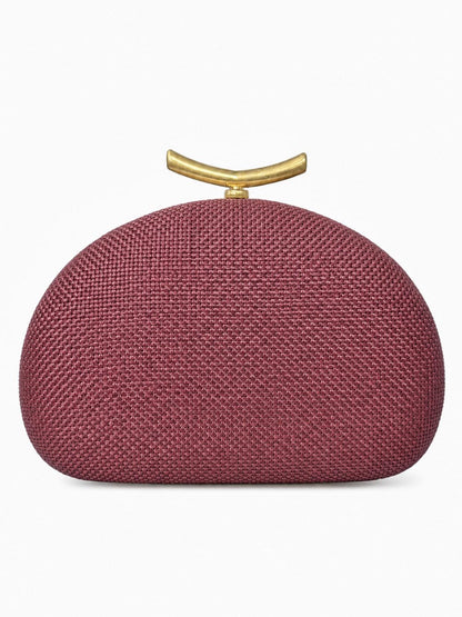 Fashion Half-Moon Woven Straw Clutch Bag
