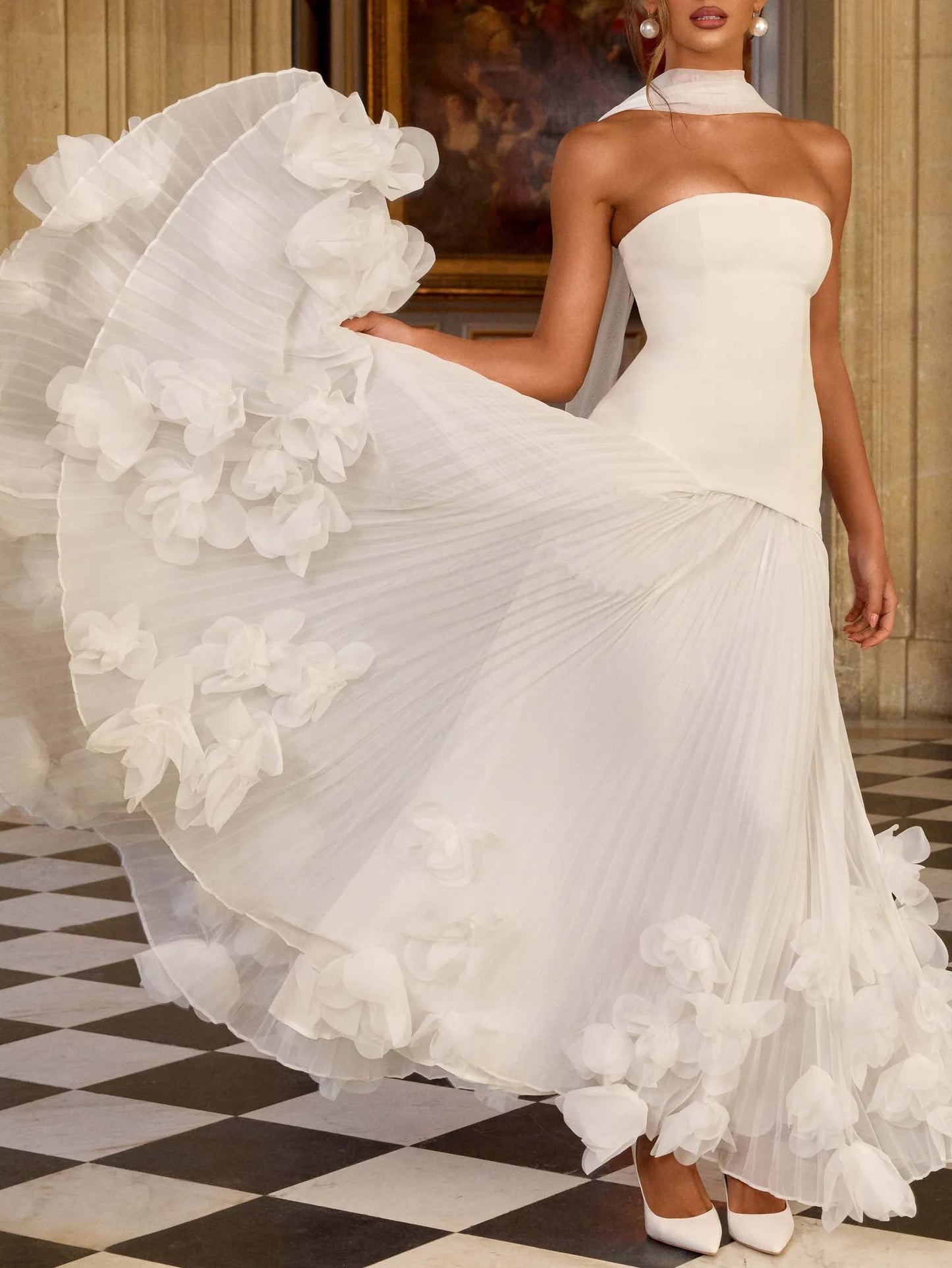 Petal Design Maxi Dress