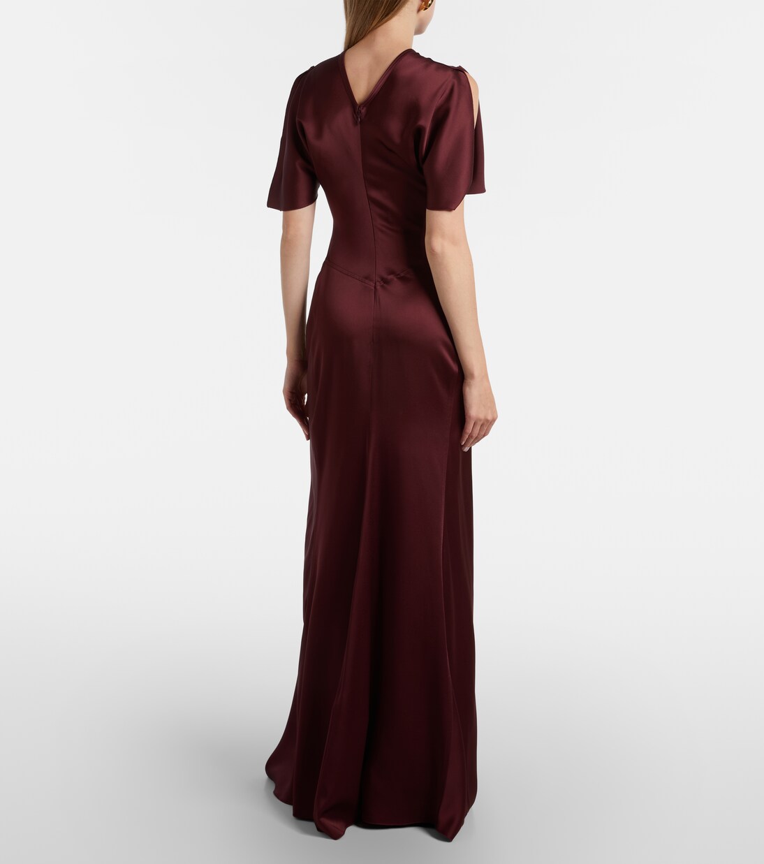 Satin Flutter Sleeve Dress