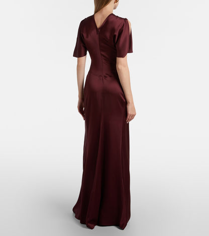 Satin Flutter Sleeve Dress