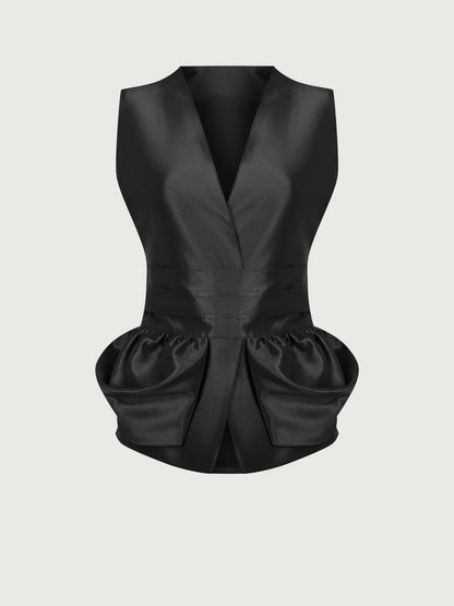 Elegant Satin Skirt Two-Piece Set