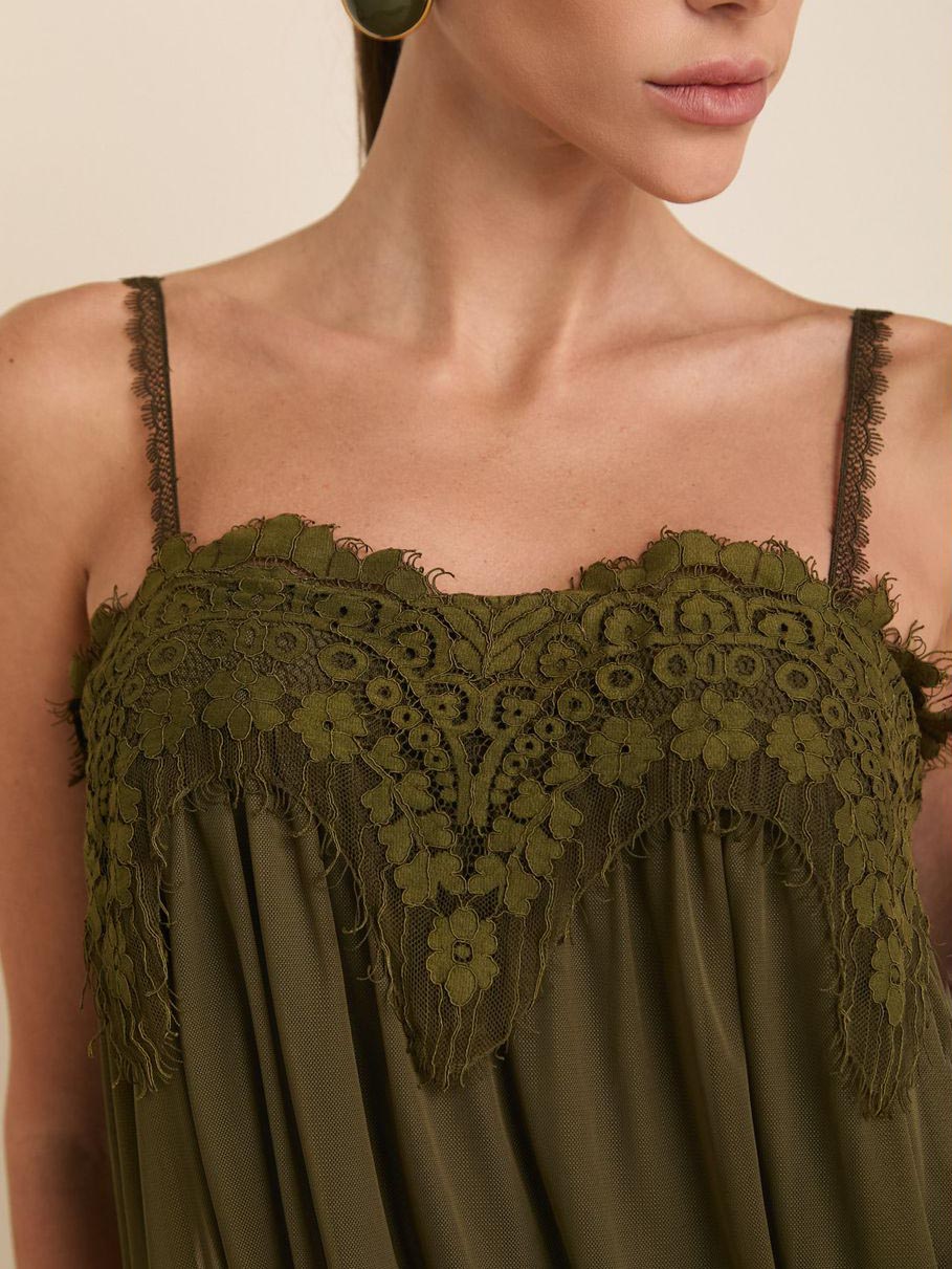 Sexy Lace Spaghetti Strap Mesh Maxi Dress