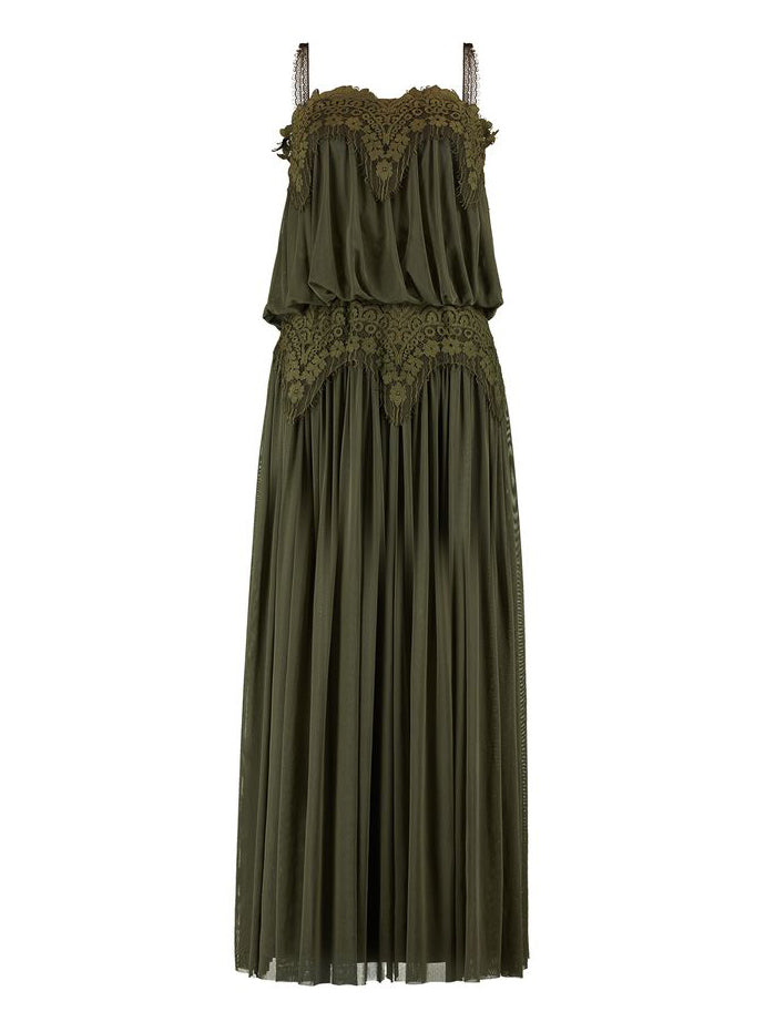Sexy Lace Spaghetti Strap Mesh Maxi Dress