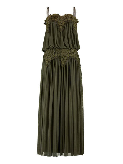 Sexy Lace Spaghetti Strap Mesh Maxi Dress