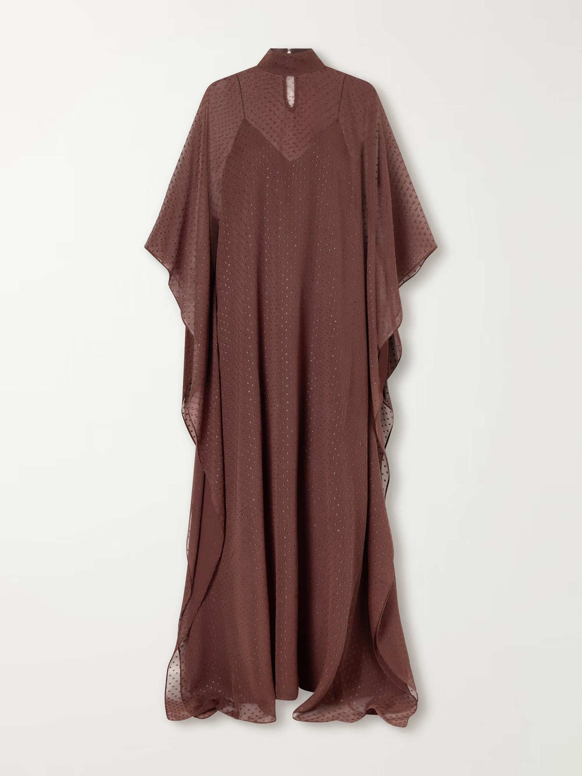 Elegant Rhinestone-Embellished Chiffon Kaftan Maxi Dress