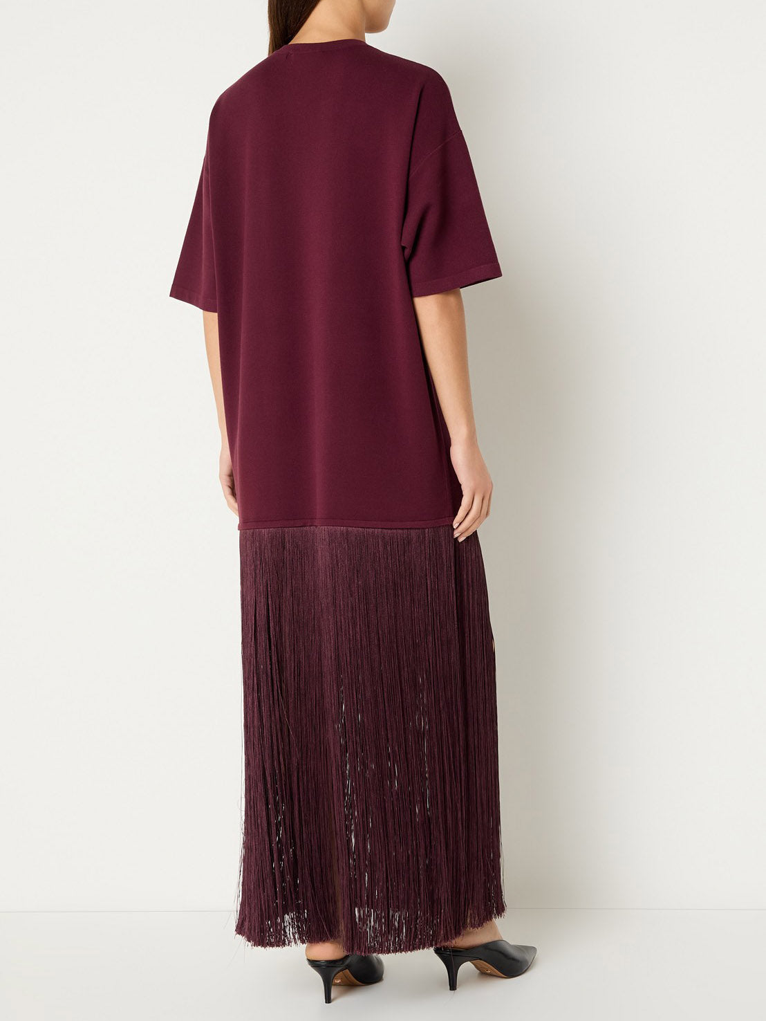Casual Fringe Short Sleeve Maxi Dress