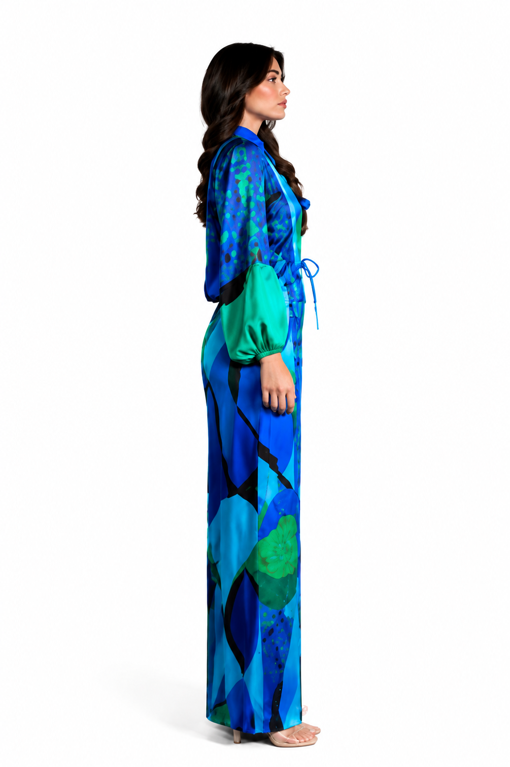Exquisite Geometric Print Shirt & Wide-Leg Pants Two-Piece Set