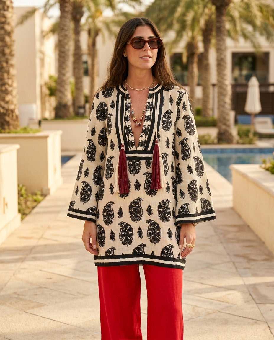 Casual Paisley Print Mini Dress