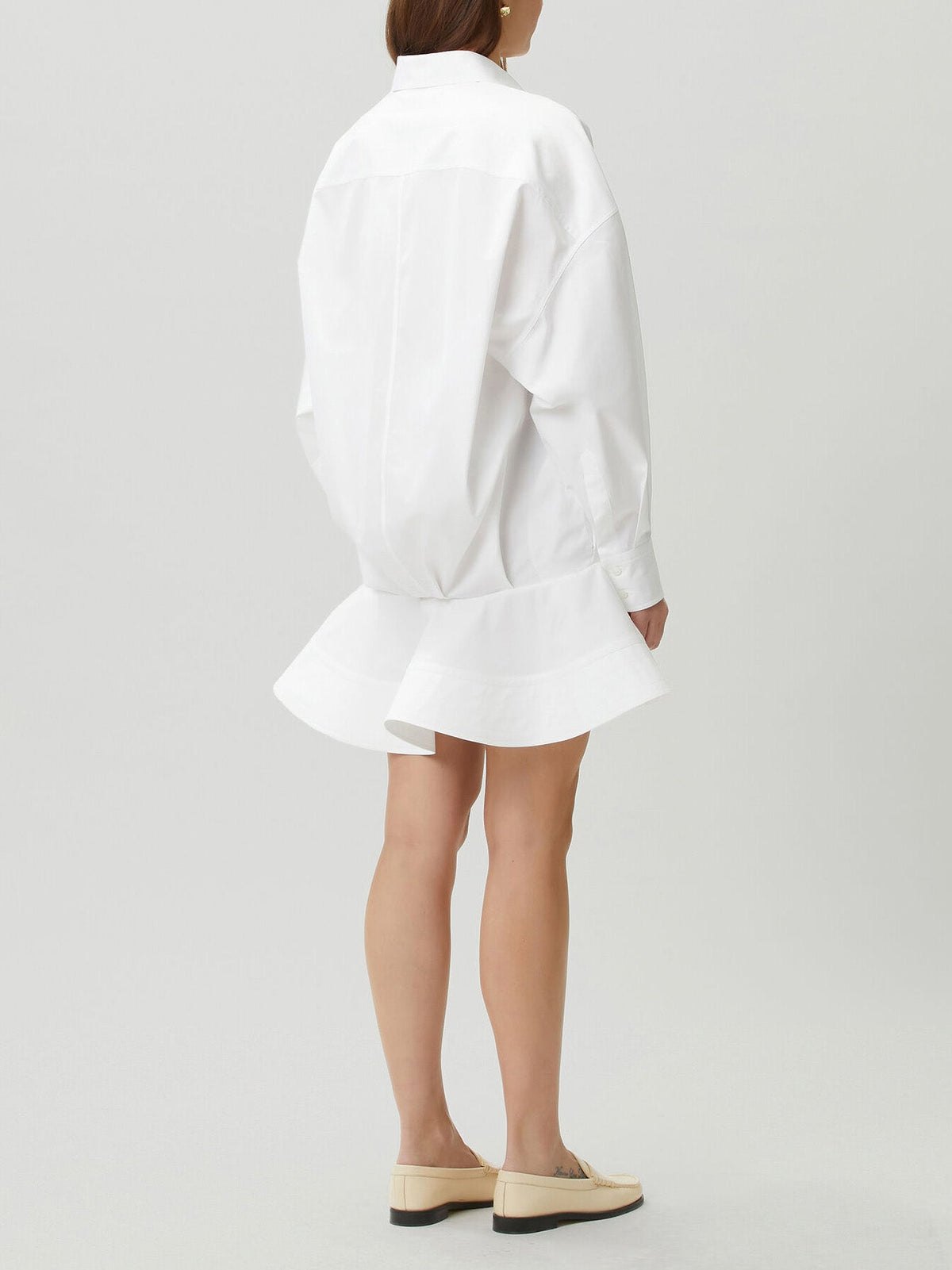 Elegant Ruffle Hem Fringe Shirt Dress