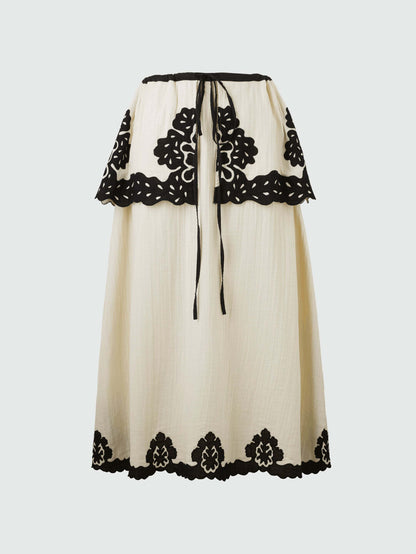Elegant Floral Print Skirt Two-Piece Set
