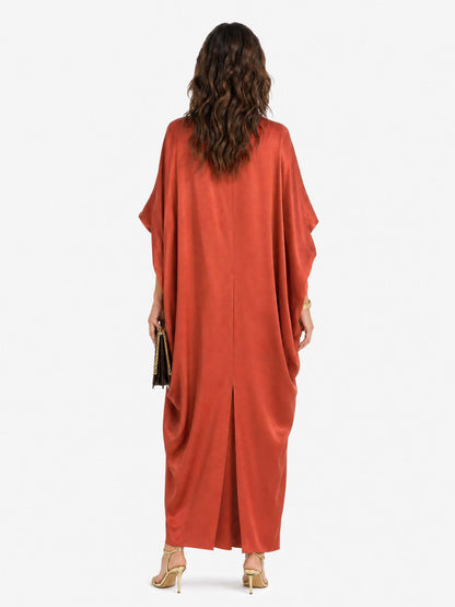 Elegant Silky Satin Robe Maxi Dress