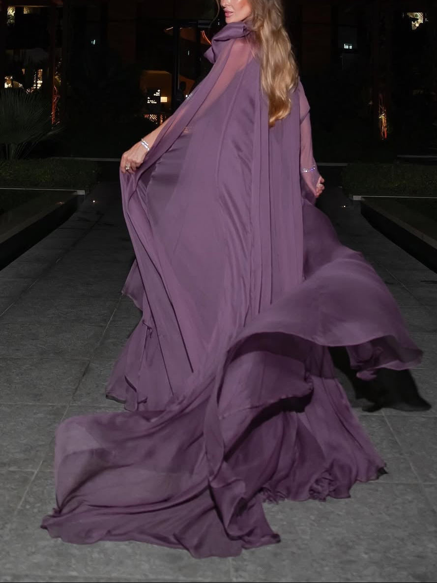Elegant Sheer Chiffon Maxi Dress