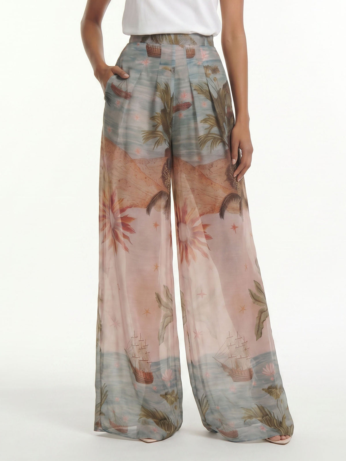 Oceanic Mirage Maxi Flow Shirt